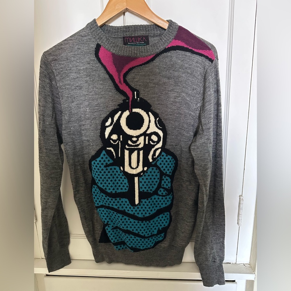 Mishka MNWKA Sweater Limited Edition Smoking Gun Sz: Medium